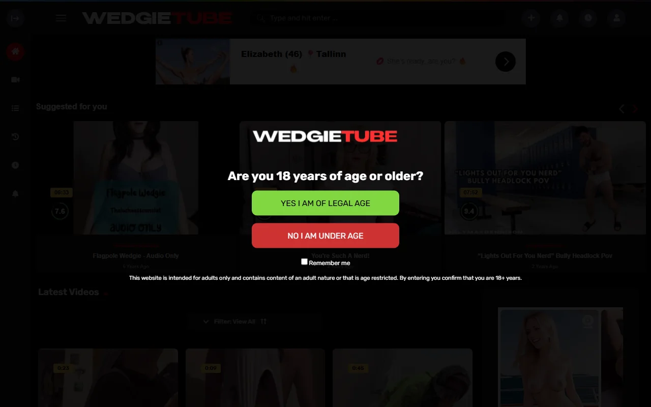 Screenshot of Wedgietube